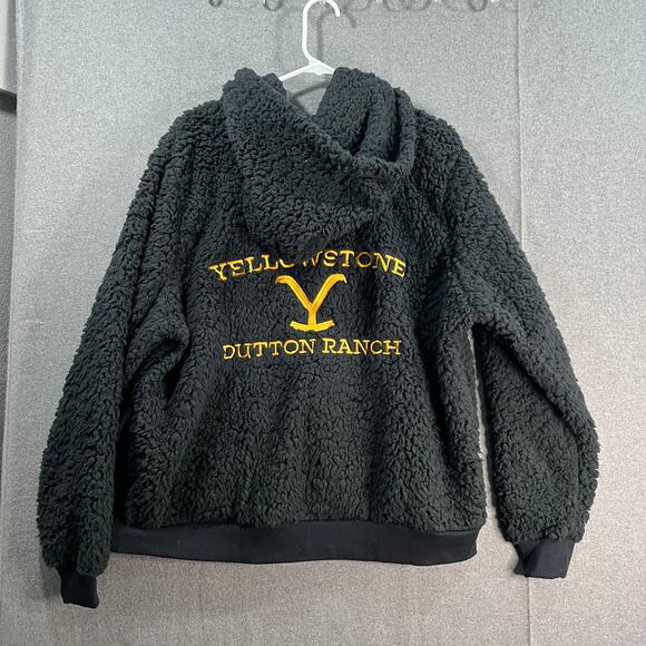 Yellowstone x BumbleBella by Jill Martin Regular Sherpa Hoodie Jogge Black Large - Picture 2 of 16